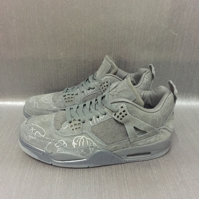 2017 KAWS x Air Jordan 4 Sample Graffiti Grey - Click Image to Close